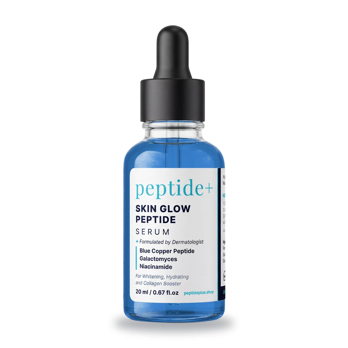 Skin Glow Peptide Serum 20 ml bottle on a white background